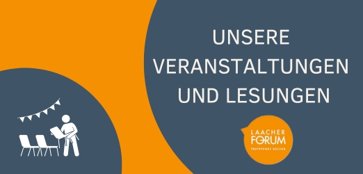 Eine Grafik zeigt Stuhlreihen, die aufgebaut werden, außerdem ist das Logo vom Laacher Forum zu sehen. Per Klick landet man bei den Veranstaltungen.